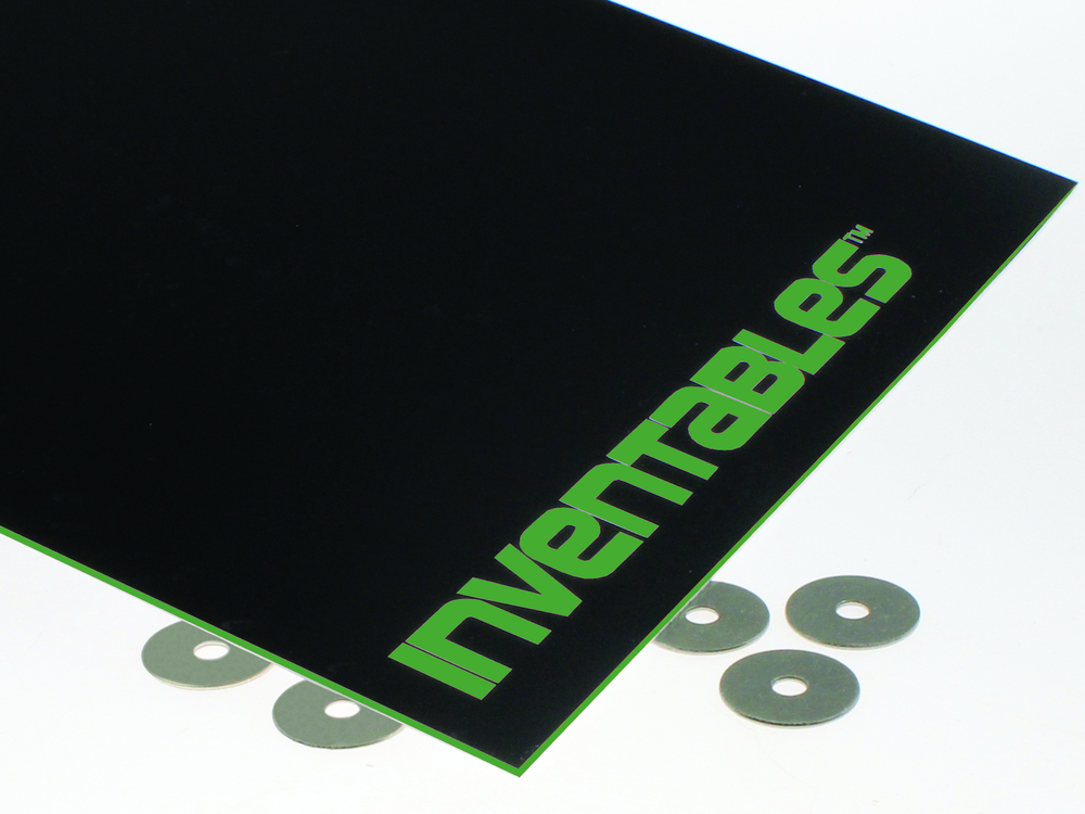 Black on Neon Green Laserable ABS Sheet Inventables